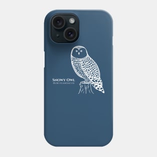 Snowy Owl with common and Latin Names - owl design for bird lovers Phone Case