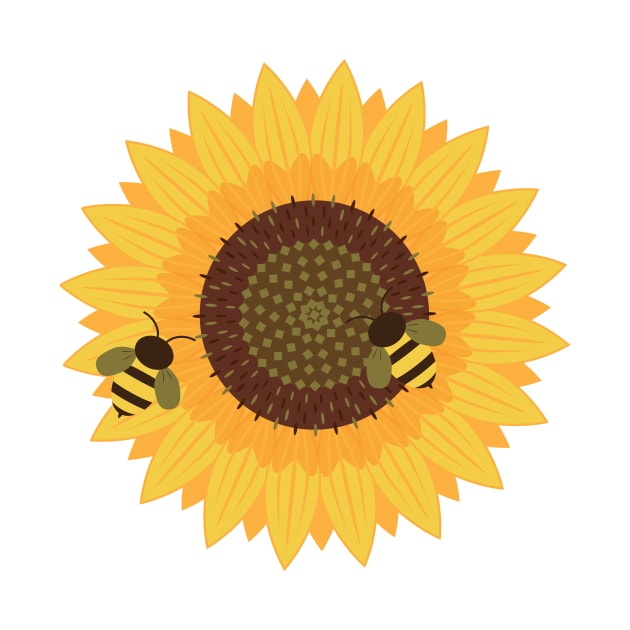 Sunflower and bees by fleohr