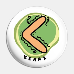 KENAZ Rune Colorful Doodles Pin