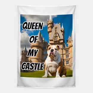 Queen of My Castle English Bulldog Tapestry