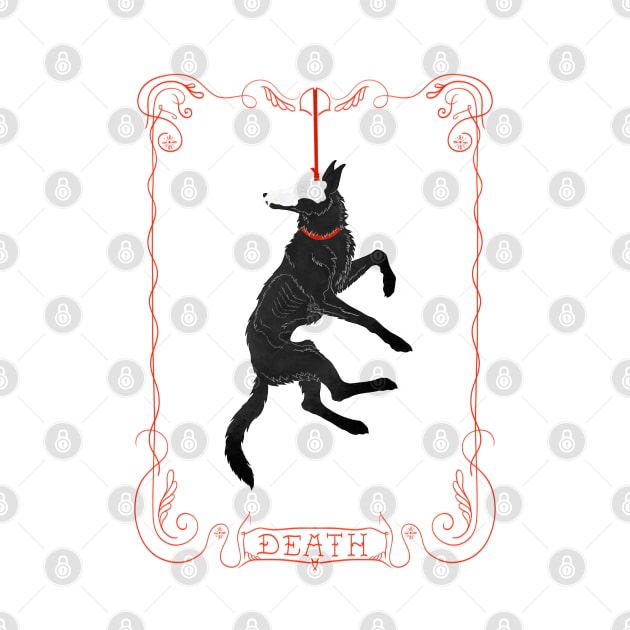Death Tarot Doggo Card - Halloween Design - No Background by Earthy Fauna & Flora