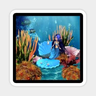 Little mermaid in the deep ocean Magnet