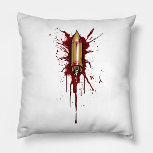 Bloody Bullet Wound Pillow