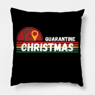 Merry Quarantine Christmas 2020 Stay At Home Vintage Retro Pillow