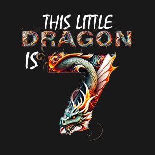 Dragon 7th Birthday Boys and Girls Kids Turning 7 Years Old T-Shirt