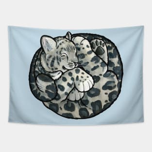 Snow leopard cub Tapestry