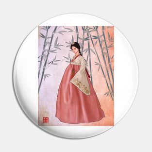 A Girl in Hanbok Pin