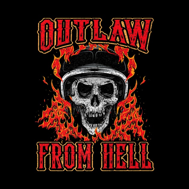 Outlaw Skull Biker Skeleton by SkullGrungeSHOP