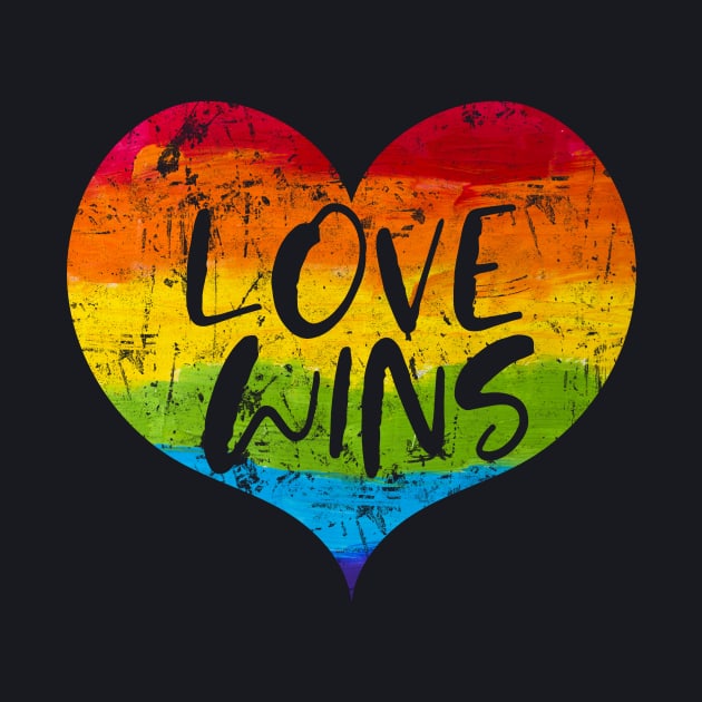 Love Wins LGBT Heart Rainbow Statement by Foxxy Merch