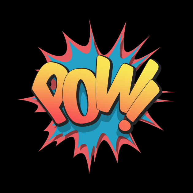 Pow! - Pop Art, Comic Book Style, Cartoon Text Burst. by Brartzy