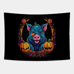 Pot-Bellied Pig Halloween Tapestry