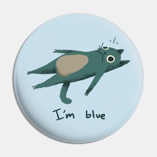 Sad Blue Cat Pin