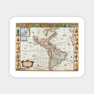 John Speed - America Map 1626 -  Ancient Worlds Magnet