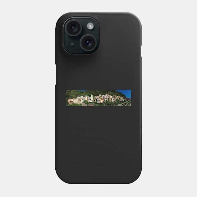 Panorama of the cliff town of Manarola, one of the colorful Cinque Terre on the Italian west coast Phone Case by Dolfilms