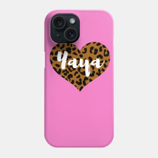 Cute Leopard Print Yaya Heart Phone Case