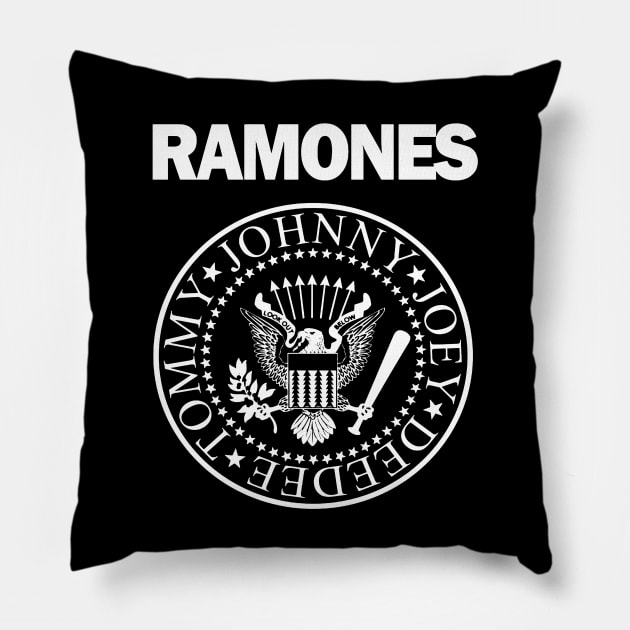 white design of ramones Pillow by birdy line