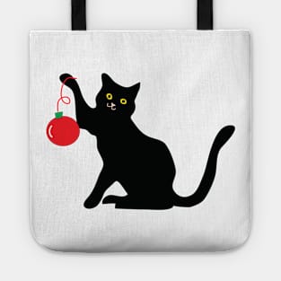 Black Cat with Ornament Tote