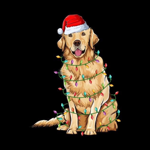 Golden Retriever Christmas Lights Xmas Dog Lover by Magazine