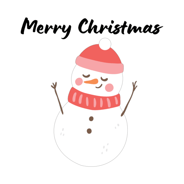 Merry Christmas - Cute Funny Snowman with Carrot by Trendy-Now