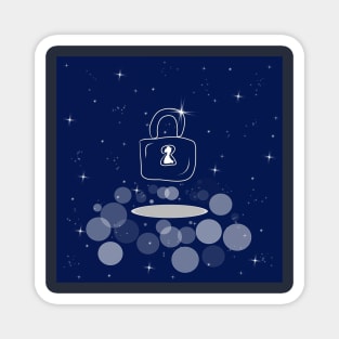 lock, security, reliability, protection, illustration, night, light, shine, universe, cosmos, galaxy Magnet