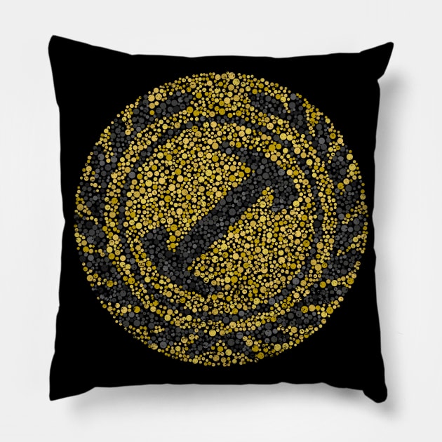 Color Blind Test StoneCutters Alt Gold Pillow by Roufxis