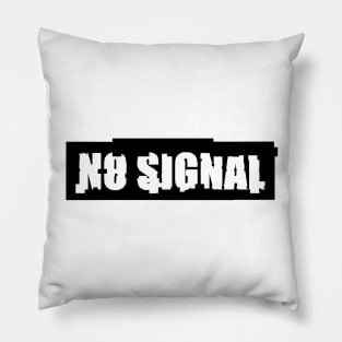 No Signal Glitched Text Pillow