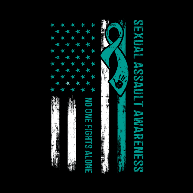 No One Fights Alone Sexual Assault American Flag by FrancisDouglasOfficial