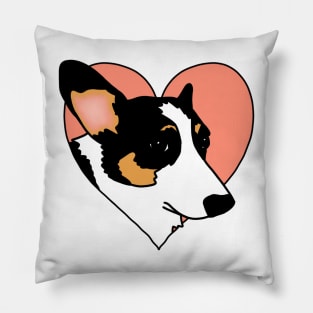 Tri-Color Corgi Heart Pillow