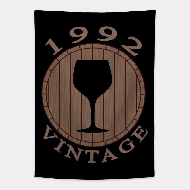 Vintage Wine Lover Birthday 1992 Tapestry by TMBTM