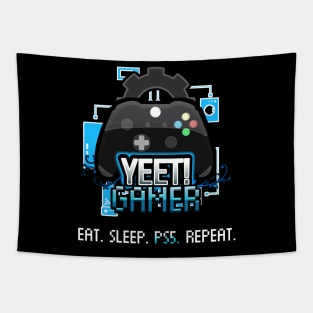 Yeet Gamer - Video Games Trendy Graphic Saying - Eat Sleep PS5 Repeat Tapestry