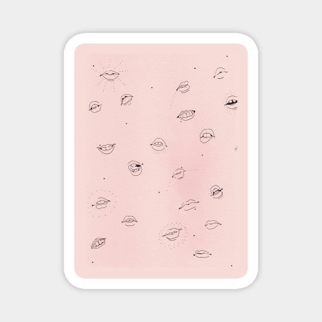 Pink lips Magnet by timeforpaint