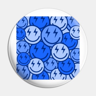 Lightning Bolt Smiley Faces Pin