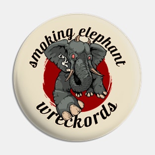 Smoking Elephant Wreckords Pin