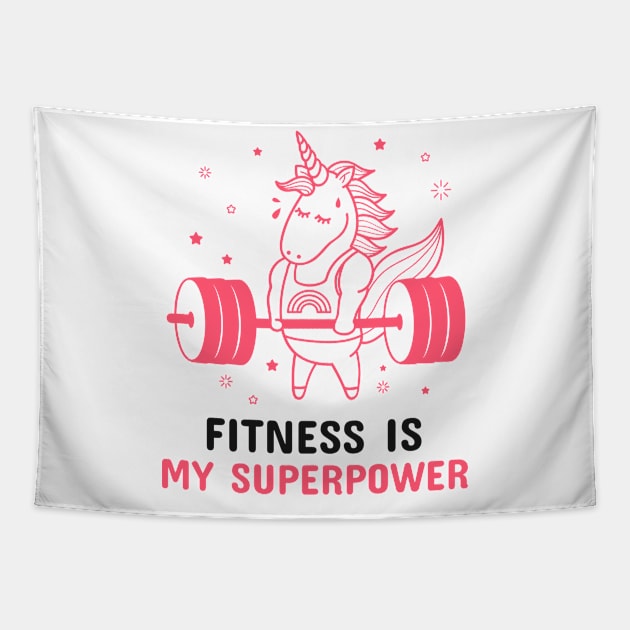 Fitness is My Superpower Tapestry by TrendyShopTH