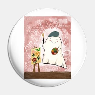 Cute Artist Ghost  2 Pin