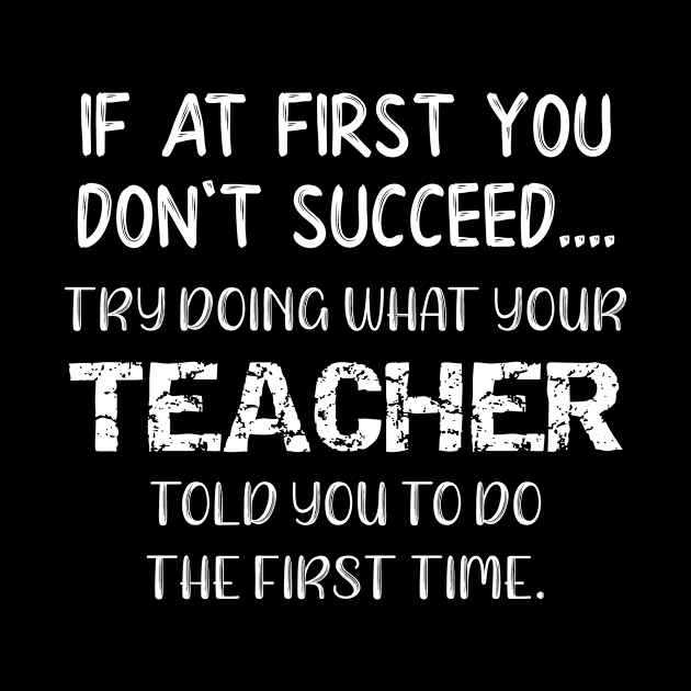 If At First You Don't Succeed Do What Your Teacher Told You To Do the First Time by LucyMacDesigns