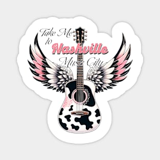 Take me to nashville Country Music Heartbeat Western Cowboy Cowgirl Gift Magnet