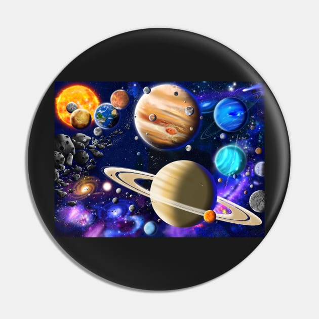 Planets of the Solar System Pin by GeraldNewtonArt