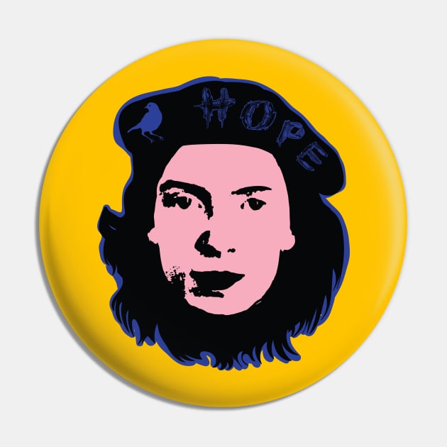 HOPE Emily Dickinson Che Guevara Pop art Dark Blue version Pin by pelagio