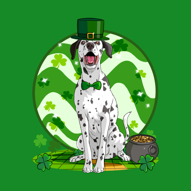 Dalmatian Dog St Patricks Day Leprechaun Irish by Noseking