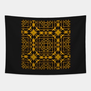 Black and Gold Geometric Patter Number 1 Tapestry