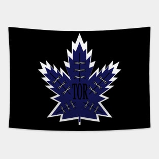 Toronto Hockey Laced Leaf White Tapestry