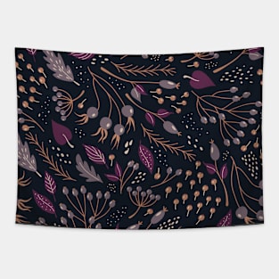 Retro pattern with autumn plants Tapestry