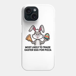 Pizza-Loving Bunny Easter Egg Trade-Off Design Phone Case