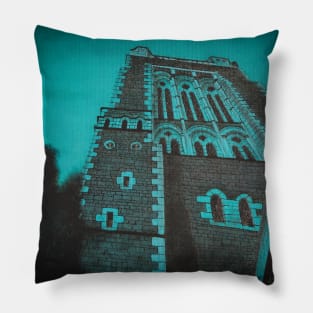 Turquoise Stone Church. Pillow