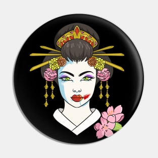 Floral Geisha Pin