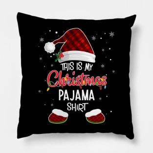 This Is My Christmas Pajama Shirt Gnome Christmas Red Plaid T-Shirt Pillow