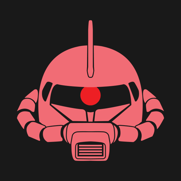 "Zaku II" in Char Red, Stencil by DKrumpp