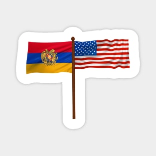 American Armenian Flag Magnet