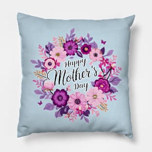 Happy mothers day, fun flowers print shirt Pillow